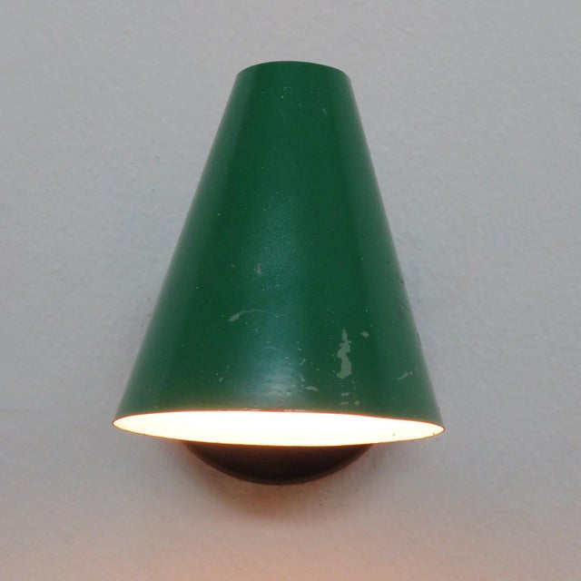 Green Green Jacques Biny Wall Lamps, 1950 - a Pair For Sale - Image 8 of 9