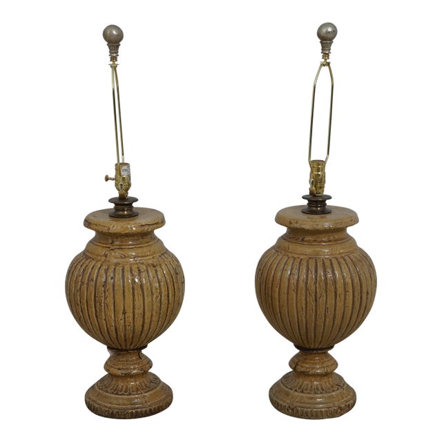 Pair John Richard Art Pottery Urn Style Table Lamps For Sale