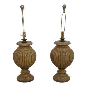 Pair John Richard Art Pottery Urn Style Table Lamps