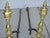 Traditional Pair of Vintage American Federal Brass Andirons W Wrought Iron Log Holders For Sale - Image 3 of 9