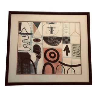 Mid Century Abstract Art ‘The Seer’ After Adolf Gottlieb, Signed and Framed For Sale