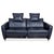 Dark Blue Leather Sesame Two-Seater Sofa with Chrome Feet from FSM For Sale - Image 13 of 13
