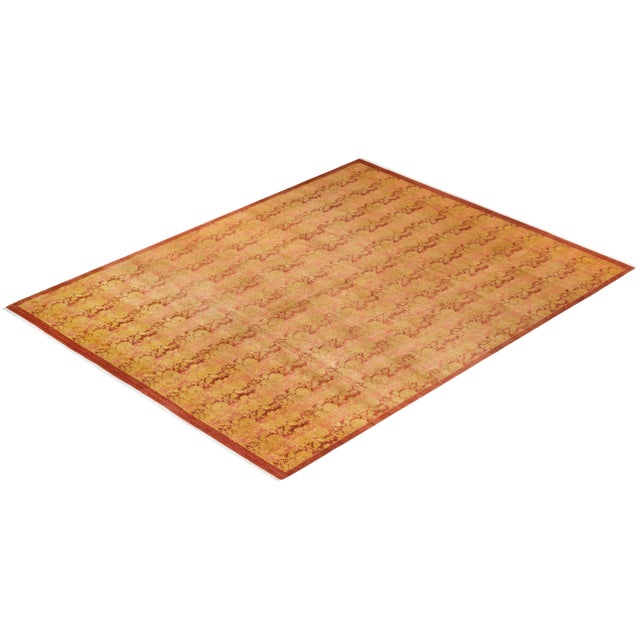 Rose Mogul Collection Hand-Knotted Area Rug - Pink Collection 9' 0" x 11' 10" For Sale - Image 8 of 9