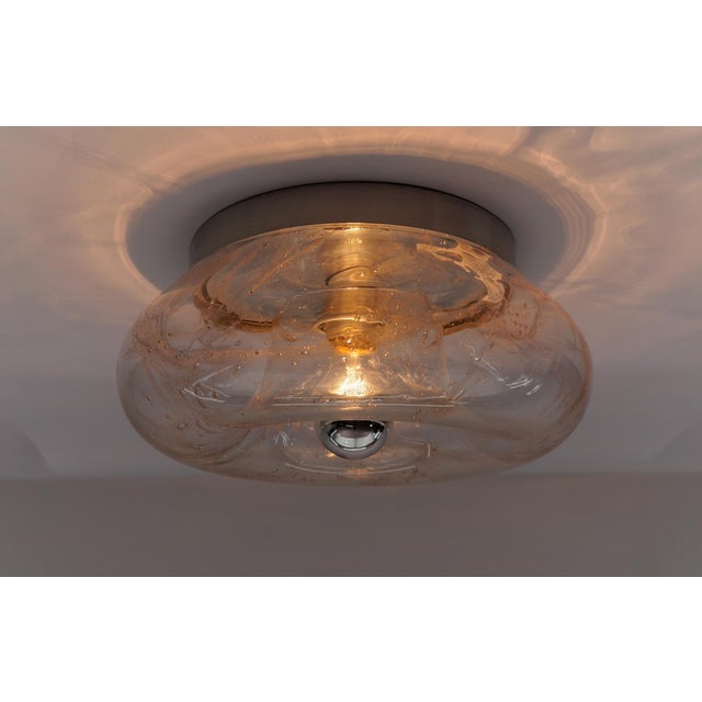 1960s Large Mid-Century Modern Glass Donut Wall or Ceiling Lamp, Germany, 1960s For Sale - Image 5 of 13