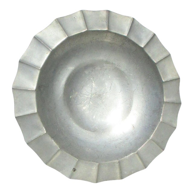 1940s Vintage Brewsters Pewter Art Deco Tray Bowl For Sale