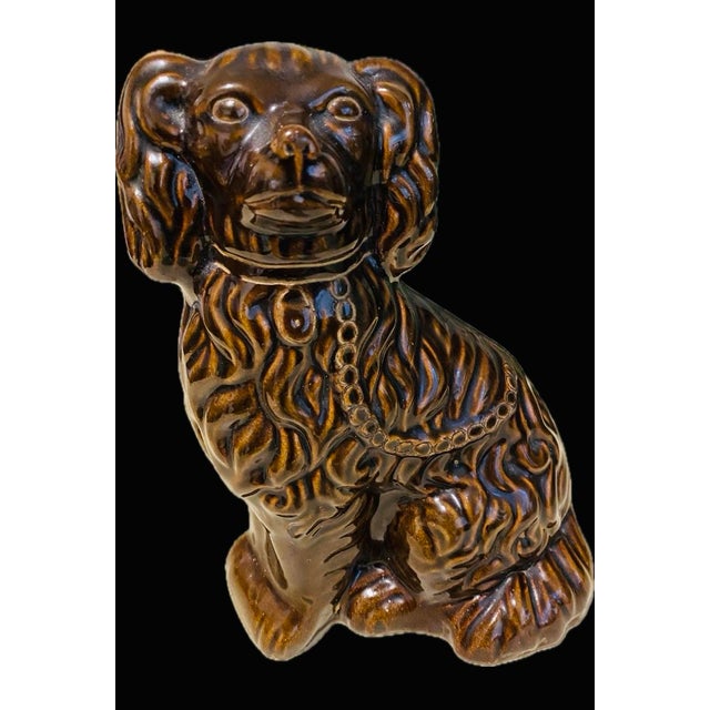 19th Century 19th Century Bennington Pottery Spaniel With Treacle Glaze, Circa 1860s For Sale - Image 5 of 10