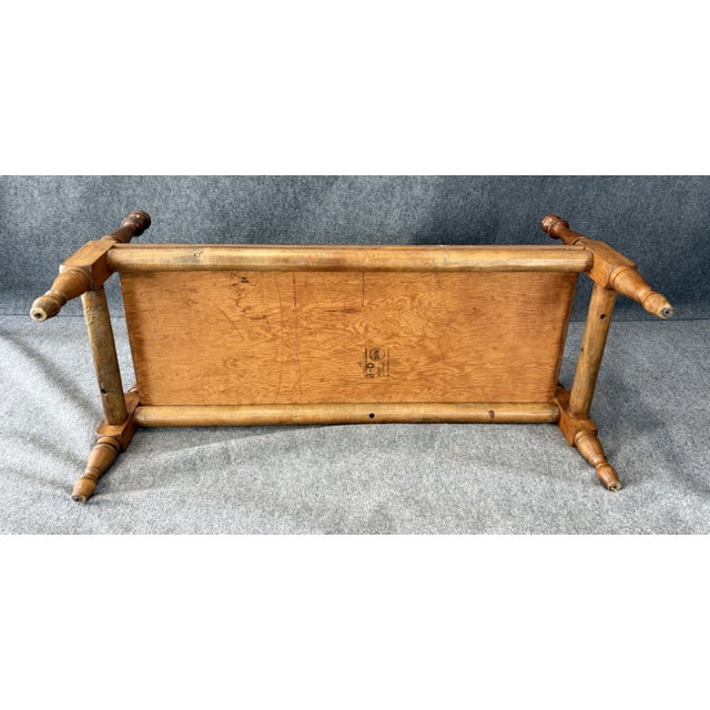 Antique Oak Turned-Post Quilting Frame Bench For Sale - Image 12 of 12