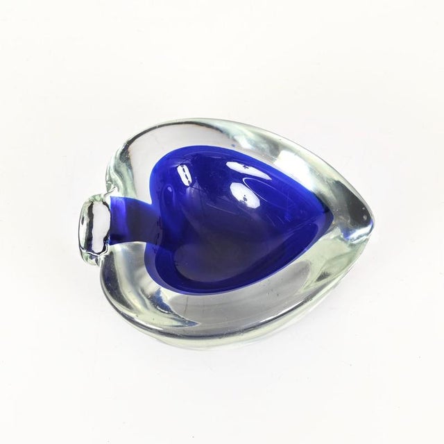Sommerso Murano Glass Heart and Spade Ashtrays by Flavio Poli, Italy, 1960s, Set of 2 For Sale - Image 10 of 13