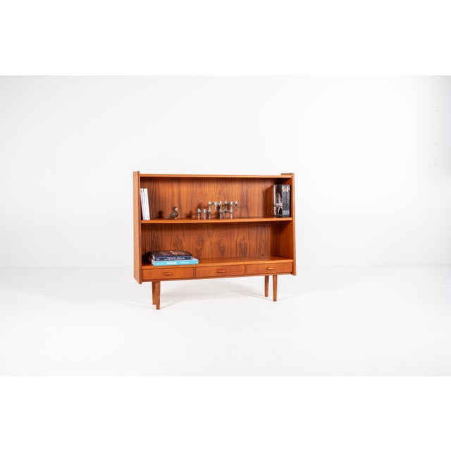 Brown Vintage Scandinavian Teak Bookcase with Drawers, 1960s For Sale - Image 8 of 12