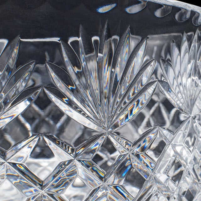 Vintage Punch Bowl, English, Crystal Glass, Serving, Fruit Dish, Mid Century For Sale - Image 10 of 10