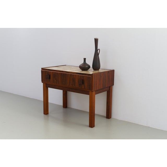 1960s Danish Modern Rosewood and Tile Hallway Dresser, 1960s For Sale - Image 5 of 16