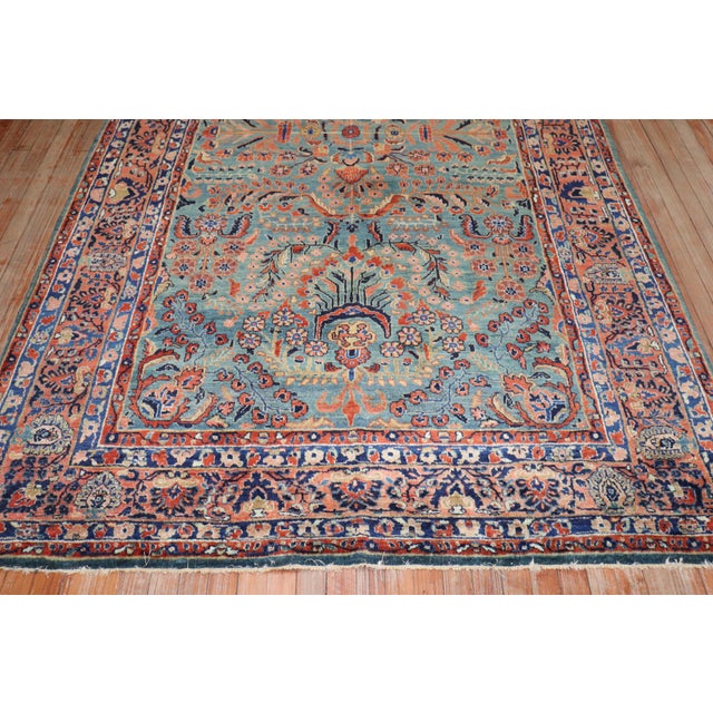 Early 20th Century Antique Zabihi Collection Sarouk Rich Emerald Green Rug - 5'11" x 9'10" For Sale - Image 5 of 11