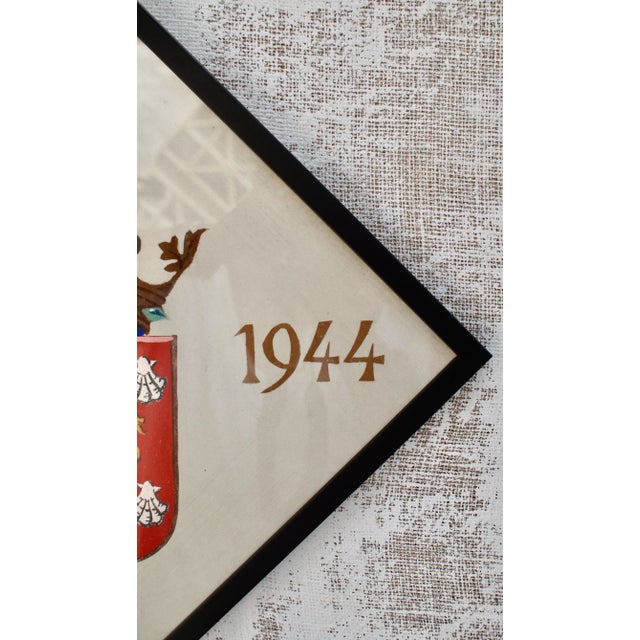 Large Vintage College Parchment, 1944 For Sale - Image 4 of 11