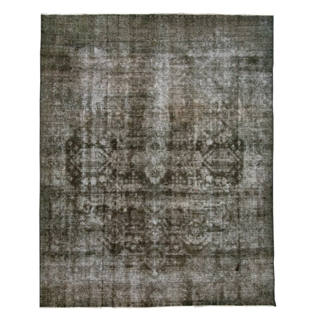 Vintage Overdyed Handmade Medallion Wool Rug 9'7" X 12'2" For Sale - Image 9 of 9