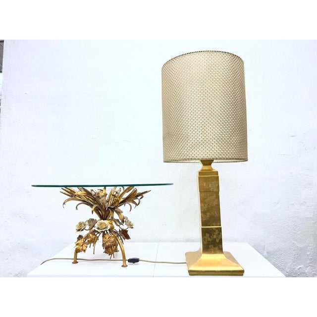 Hollywood Regency Floor or Table Lamp with Gold-Plated Ceramic Base, 1960s-1970s For Sale - Image 6 of 16