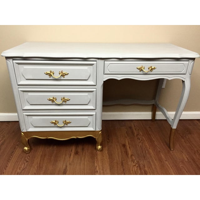 Gray French Provincial Vanity Desk Chairish