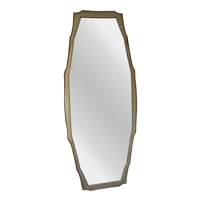 Baker Furniture Oversized Silver Leaf Wall Mirror For Sale