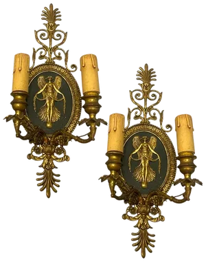 Vintage Sconces in Bronze, 1930s, Set of 2