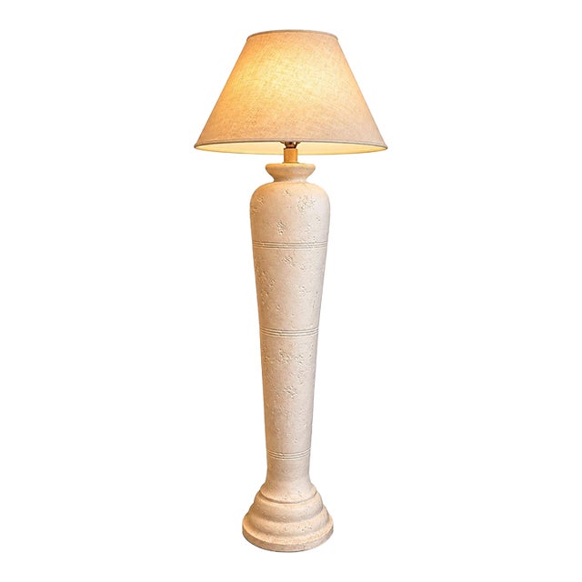 Vintage Sun 89 Sculptural Post Modern Textured Plaster Floor Lamp For Sale