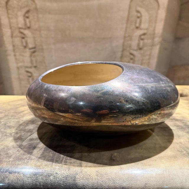 Modern Vittorio Mazzuconni Firenze Bowl Silver-Plated Vide Poche Vase Post-Modern For Sale - Image 3 of 11