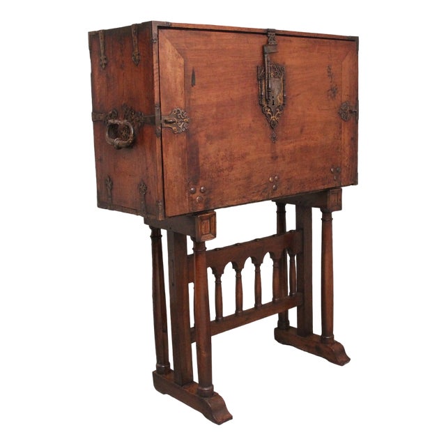 17th Century Walnut Vargueno on Stand, 1690s For Sale