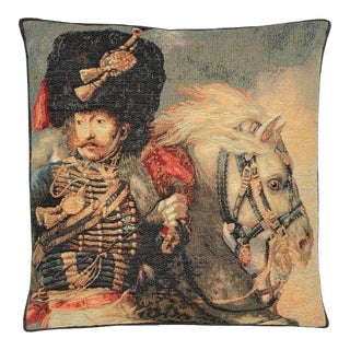 The Cavalier Tapestry Cushion With Feather Filler - 46x46cm (18"x18") For Sale