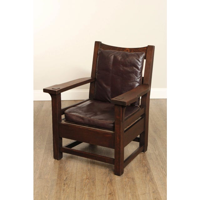 Antique Mission Oak Lounge Chair For Sale In Philadelphia - Image 6 of 12