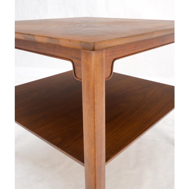 1970s Henredon Heritage Square Walnut Two Tier Side End Coffee Table For Sale - Image 5 of 12