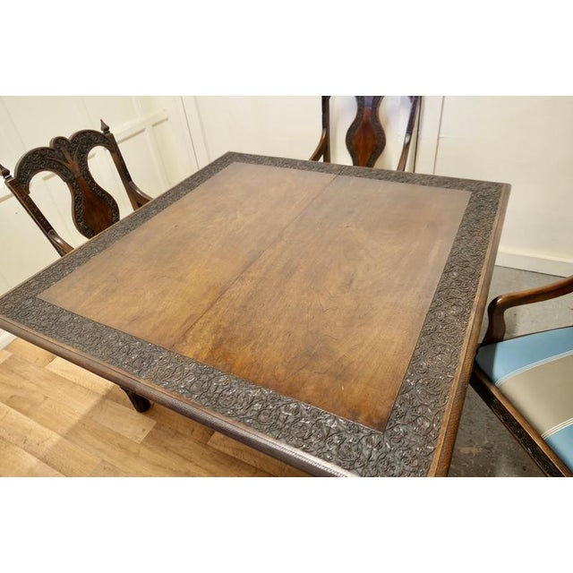 Carved Dining Table and Chairs, 1920s, Set of 7 For Sale - Image 11 of 13