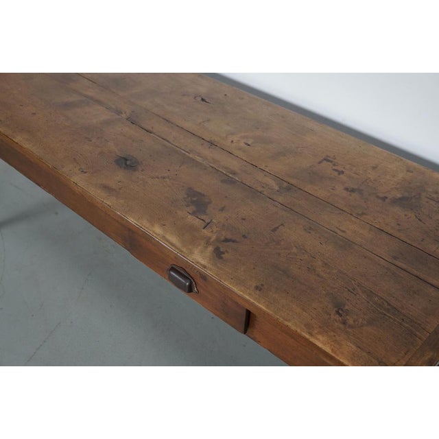 19th Century Rustic Farmhouse French Elm Dining Table For Sale - Image 11 of 18
