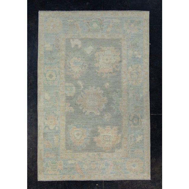 Brown Turkish Oushak Rug 3'9" x 5'8" #17347 For Sale - Image 8 of 8