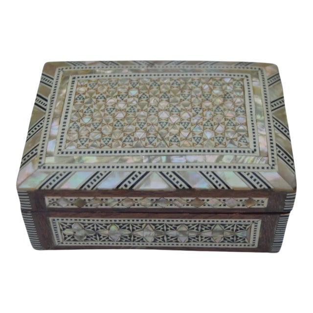 Mid 20th Century Mother-Of-Pearl Inlaid Moorish Box For Sale