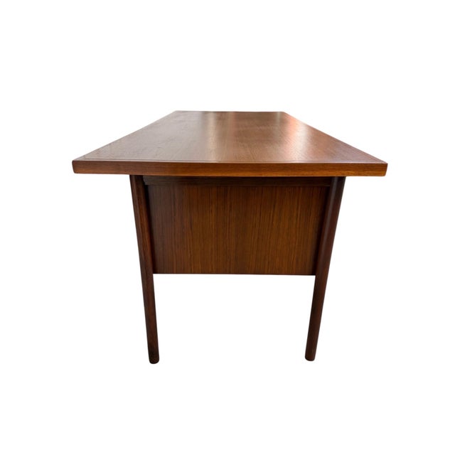 Mid-Century Danish Modern Teak Executive's Desk - Refinished! For Sale - Image 9 of 13