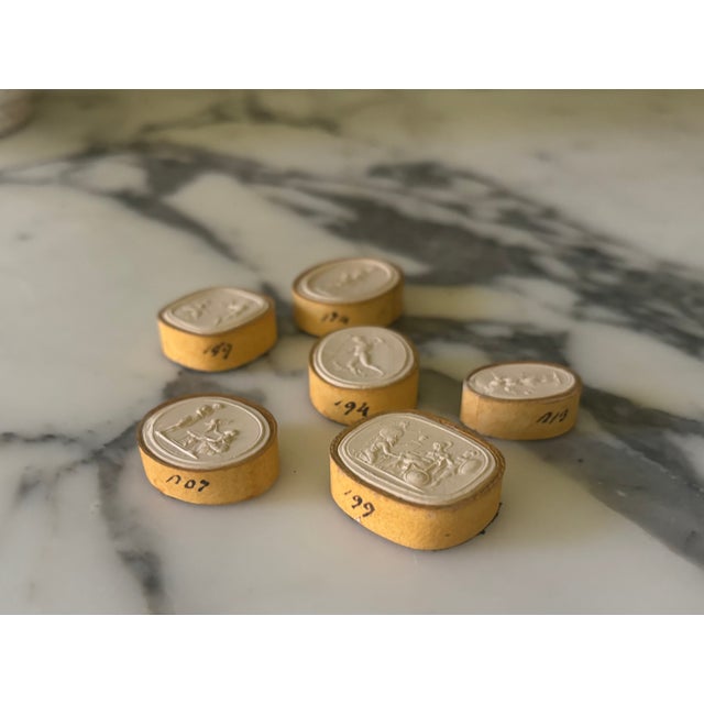 Grand Tour Antique Italian Grand Tour Plaster Intaglios - Set of 6 (Group #6) For Sale - Image 3 of 14
