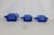 Mid 20th Century Hazel Atlas Cobalt Blue Glass Chevron 3pc Set 2 Creamers and Sugar Bowl For Sale In Miami - Image 6 of 12