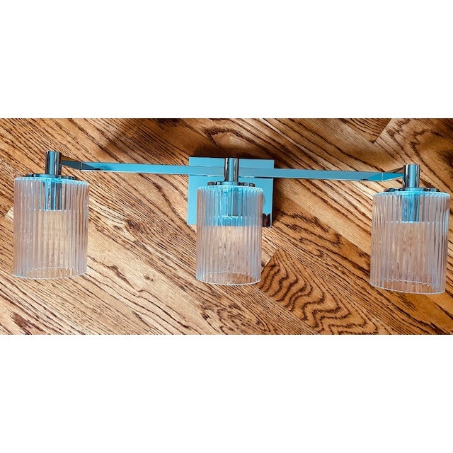 Silver Visual Comfort Generation Lighting Lando 3 Light Vanity Sconce For Sale - Image 8 of 11