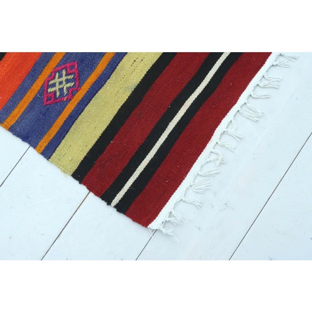 1980s 1980s Colorful Milet Nomad's Kilim Runner Rug For Sale - Image 5 of 13