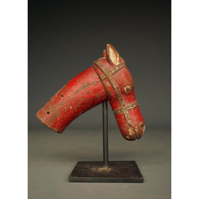 19th Century Polychrome Indian Horse Head For Sale - Image 4 of 10