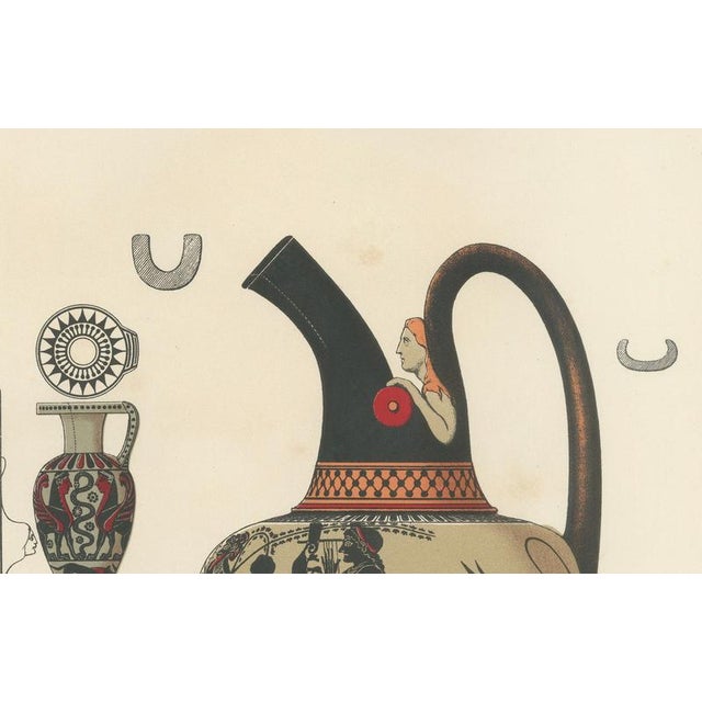 Black Albert Genick, Greek Jugs with Classical & Winged Figures, 1883, Lithograph For Sale - Image 8 of 12