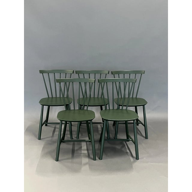 Wood J46 Chairs by FDB Møbler, Set of 5 For Sale - Image 7 of 7