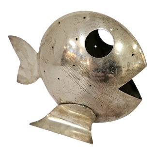Mid Century Modern 60’s Napier Silverplate Fish Sculpture Appetizer Toothpick Holder For Sale
