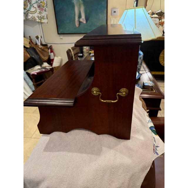 Chippendale Georgian Style Bed Step Mahogany Finish For Sale - Image 3 of 12