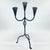 2020s Hand Forged Iron Candelabra 27″ (68cm) Antique Copper Finish 3-Arm Sculptural Tulip Cup Centerpiece For Sale - Image 5 of 6