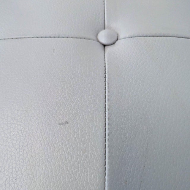Brass Restoration Hardware Leather Button Tufted Counter Stool For Sale - Image 8 of 12