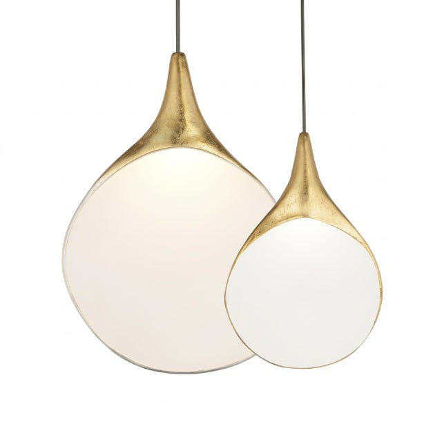 Oggetti Ceramic Pendant Light, Gold, Large - Stillabunt by Oggetti For Sale - Image 4 of 6
