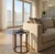 Contemporary New Howard Elliott Collection Palladio Side Table -- Hand-Rubbed Bronze and Tempered Glass For Sale - Image 3 of 3