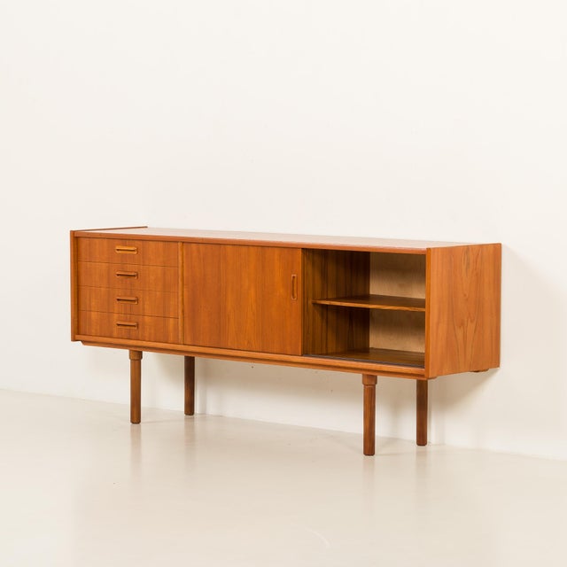 Wood Scandinavian Teak Sideboard in the style of Nils Jonsson, 1960s For Sale - Image 7 of 17