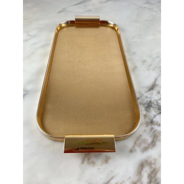 1960s Vintage Italian Golden Aluminum Tray, 1960 For Sale - Image 5 of 10