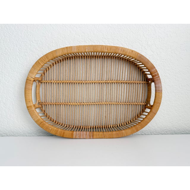 Oval Rattan Tray by Artek Finland 1960s For Sale - Image 9 of 10