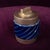 Blue Glazed Ceramic and Brass-Toned Metal Table Lighter by Tommaso Barbi, 1970s For Sale - Image 13 of 17